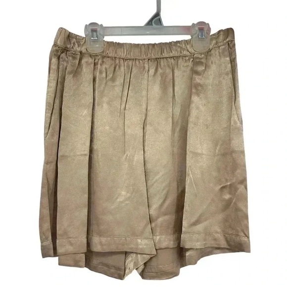 ENZA COSTA WOMENS SMALL SATIN BERMUDA SHORTS LUXURY CASUAL POCKETED STYLE - Picture 2 of 11